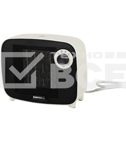 Тепловентилятор Centek CT-6023 белый/черный, 750/1500 Вт, 15 м2