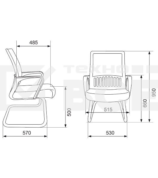 Кресло компьютерное Бюрократ MC-209/B/TW-11 TW-01 TW-11 черный, спинка сетка
