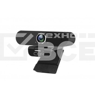 Веб-камера с матрицей 5 МП, CBR CW 875QHD Black, разрешение видео 2560х1440, USB 2.0, встроенный микрофон с шумоподавлением, автофокус, крепление на мониторе, длина кабеля 2 м, черный