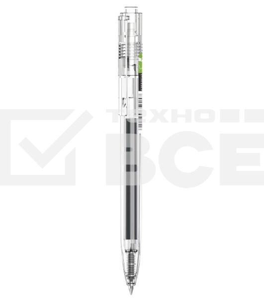 Ручка гелевая автоматическая Deli EG05-BK прозрачный, d=0.5мм, черные чернила