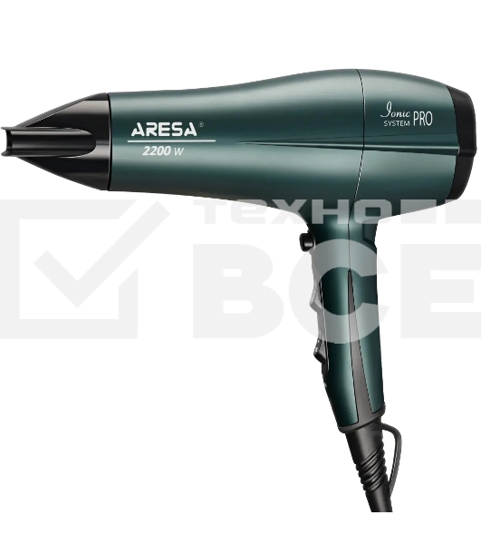 Фен ARESA AR-3218 зеленый, 2200 Вт, ионизация