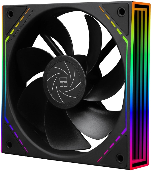 Кулер для корпуса Thermalright TL-M12R Reverse (124x120x25mm, 4-pin PWM, ARGB, 42.6CFM, 23.2dBA, 1500RPM, черный)