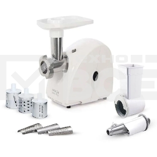 Мясорубка электрическая Аксион М32.02 белый, 1500 Вт, 1.7 кг/мин, защита от перегрузки, насадки - 5
