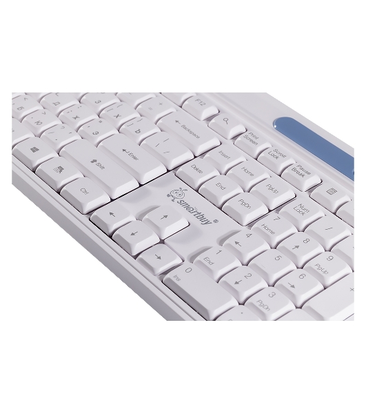 Комплект клавиатура+мышь Smartbuy 107AG беспроводной, USB, 1200 DPI, бело-голубой