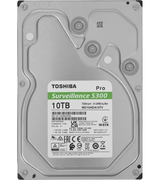 Жесткий диск HDD Toshiba S300 Pro 10Tb 7200rpm SATA III 512Mb 3.5'