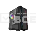 Компьютерный корпус Deepcool CC560 ARGB V2 без БП, боковое окно (закаленное стекло), 3x120мм ARGB LED вентилятор спереди и 1x120мм ARGB LED вентилятор сзади, черный, ATX, фото 1