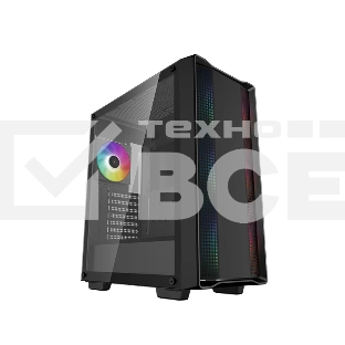 Компьютерный корпус Deepcool CC560 ARGB V2 без БП, боковое окно (закаленное стекло), 3x120мм ARGB LED вентилятор спереди и 1x120мм ARGB LED вентилятор сзади, черный, ATX