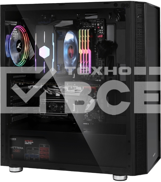 Компьютерный корпус ZALMAN R2 (3xUSB, 2xAudio, 20мм FAN, прозрачная стенка-закаленное стекло, ATX, без БП)