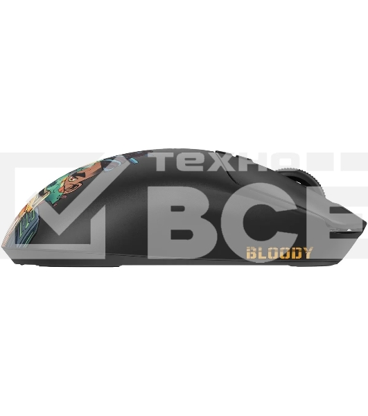 Мышь беспроводная/проводная A4Tech Bloody R72 Ultra Duo черный/рисунок, 20000 dpi, радиоканал, USB, кнопки - 7