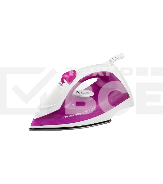 Утюг HOMESTAR HS-4007 1800 Вт, пар, спрей, самоочистка, тефлоновая подошва, белый/фиолетовый