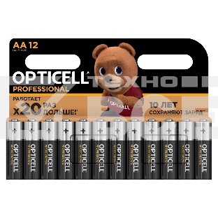 Элемент питания алкалиновый AA/LR6 (блист. 12шт) Professional Opticell 5052005