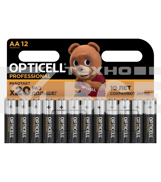 Элемент питания алкалиновый AA/LR6 (блист. 12шт) Professional Opticell 5052005