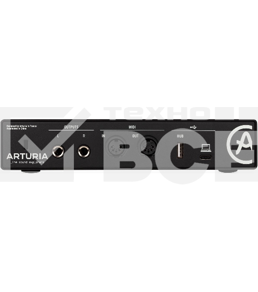 Аудиоинтерфейс USB Arturia MiniFuse 2 Black [800102] 24бит/192кГц, два комбинированных входа XLR-1/4 (микрофонный / линейный / инструментальный уровень) с фантомным питанием +48 В, выходы на монитор (L/R Jack), выход для наушников, MIDI In/Out