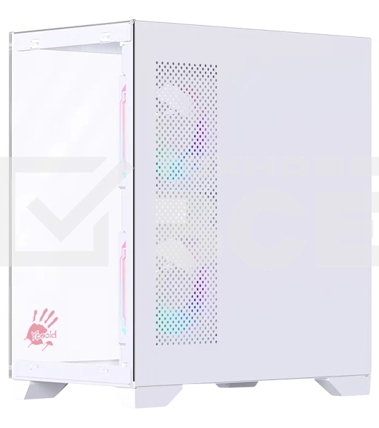 Компьютерный корпус Bloody BD-CC103F белый без БП mATX 7x120mm 1xUSB2.0 1xUSB3.0 audio bott PSU