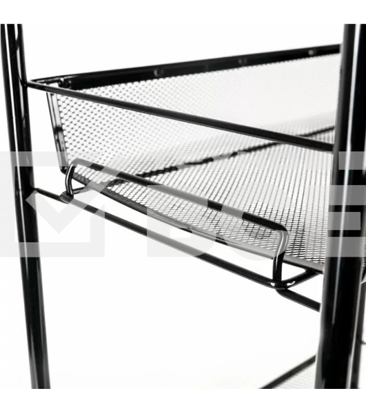 Этажерка ЗМИ Ладья 24К черный, на колесиках Э342Ч