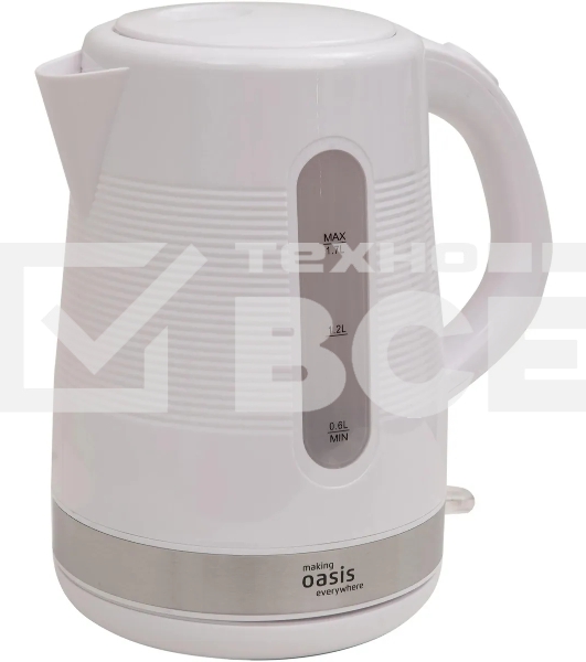 Чайник электрический Oasis making everywhere K-1PW 1,7 л, 2200 Вт, белый
