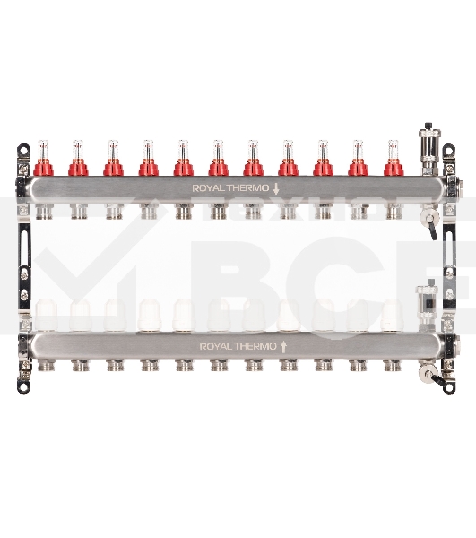 Коллектор Royal Thermo нерж. в сборе с расходомерами 1