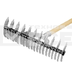 Грабли Palisad BASE двусторонние аэраторные, стальные, зубъя 11/21шт, 340 мм, деревянный черенок, фото5