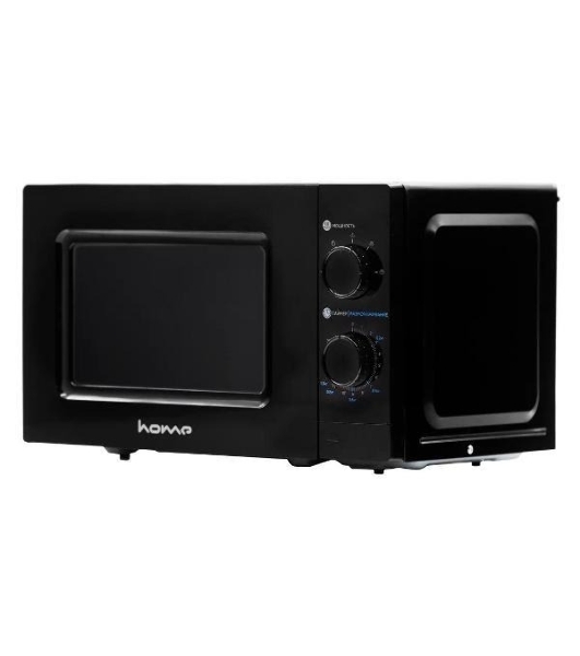 Микроволновая печь HOME HMM207BB черный, 20 л, 700 Вт, переключатели — поворотный механизм