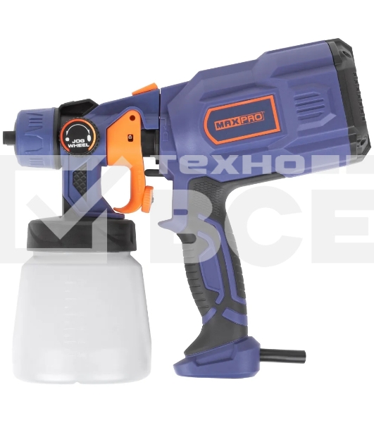 Распылитель электрический MAX-PRO MPSG550/800V 550 Вт, 2,5 мм, 800 мл, 60 din/сек, 700 мл/мин, 1,3 кг, HVLP, коробка