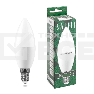 Лампа светодиодная SAFFIT SBC3715 LED 15Вт Е14 теплый матовая свеча