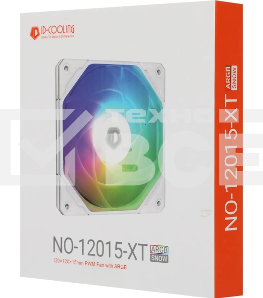 Вентилятор для корпуса ID-Cooling NO-12015-XT ARGB SNOW белый, 120 мм, 2000 об/мин, 31.2 дБ, 4 pin