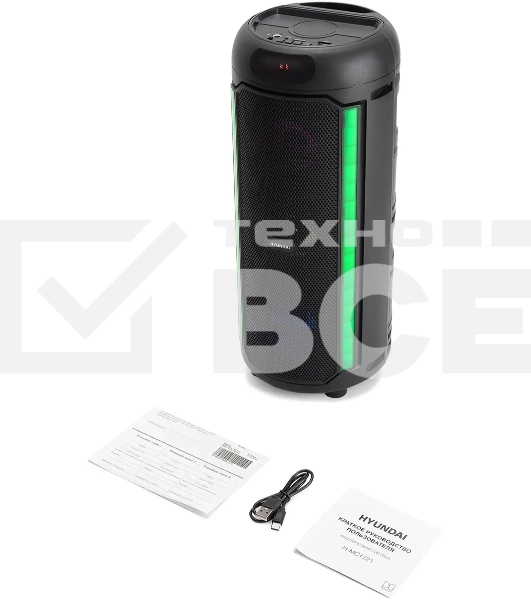 Минисистема Hyundai H-MC1221 черный 15Вт FM USB BT SD/MMC