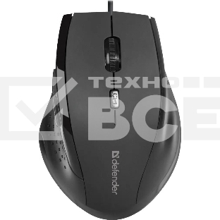 Мышь проводная Defender Accura MM-362 черный, 1600 dpi, USB, кнопки - 6