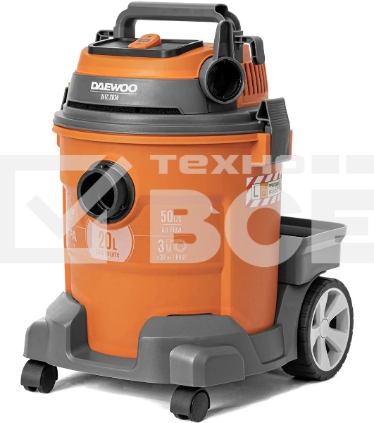 Строительный пылесос Daewoo DAVC 2014 1400Вт (уборка: сухая/сбор воды/выдув) оранжевый