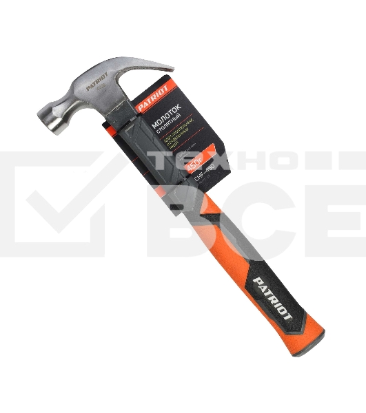 Молоток столярный Patriot СHF-450 с фиберглассовой рукояткой, 450г