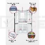 Холодильник Hansa FY418.3DFXC нержавеющая сталь трехкамерный 274/144л морозилка снизу, фото5