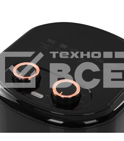 Аэрогриль Sakura SA-7677BK черный, 1200 Вт, 4 л, механическое управление, 9 программ