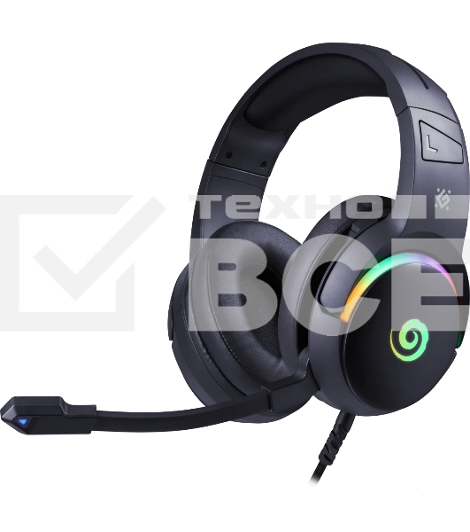 Гарнитура Defender Debor чёрный, проводная, USB, подсветка
