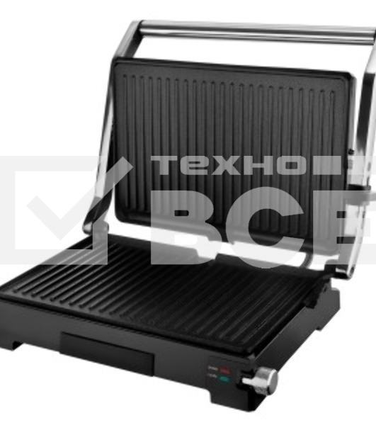 Электрический гриль-пресс BRAYER BR2005, 2000 Вт, антиприг.покр.пласт 34*23,5 см, темп 230 С,рег.выс