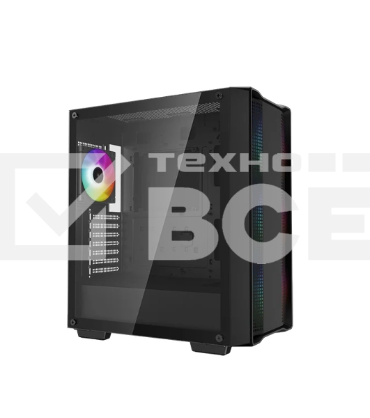 Компьютерный корпус Deepcool CC560 ARGB V2 без БП, боковое окно (закаленное стекло), 3x120мм ARGB LED вентилятор спереди и 1x120мм ARGB LED вентилятор сзади, черный, ATX