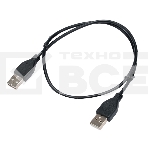 Кабель USB2.0 Cablexpert CC-USB2-AMAM-0.6M, AM/AM, экран, 28/26AWG, медь, Pro, 0.6м, черный, пакет, фото 1