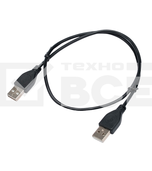 Кабель USB2.0 Cablexpert CC-USB2-AMAM-0.6M, AM/AM, экран, 28/26AWG, медь, Pro, 0.6м, черный, пакет
