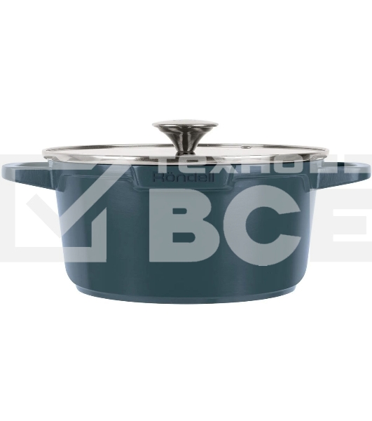 Кастрюля Rondell Azul Claro RDA-1501, 4.5л, 24см, с крышкой, синий