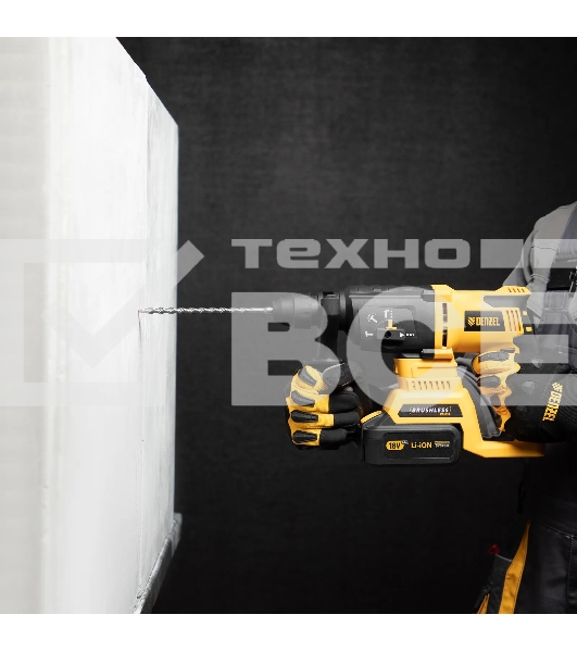 Бур по бетону Denzel двойная спираль, Cobalt W-tip, 10x210 мм, SDS PLUS