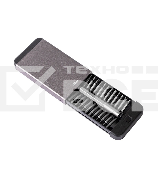 Набор прецизионных отвертокDeli DL3525 25 предметов Корпус из алюминиевого сплава.