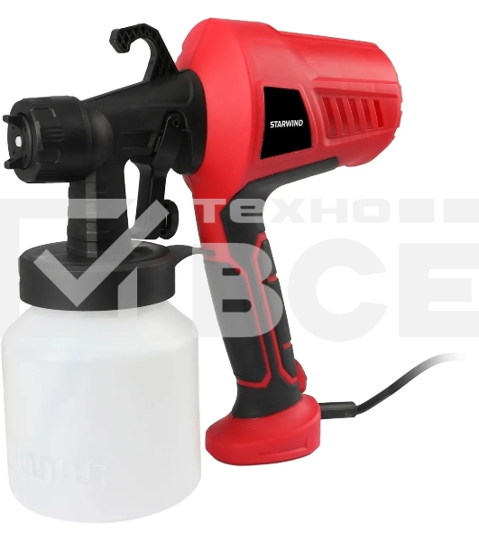 Краскопульт электрический Starwind SG450 400Вт бак:800мл 650мл/мин