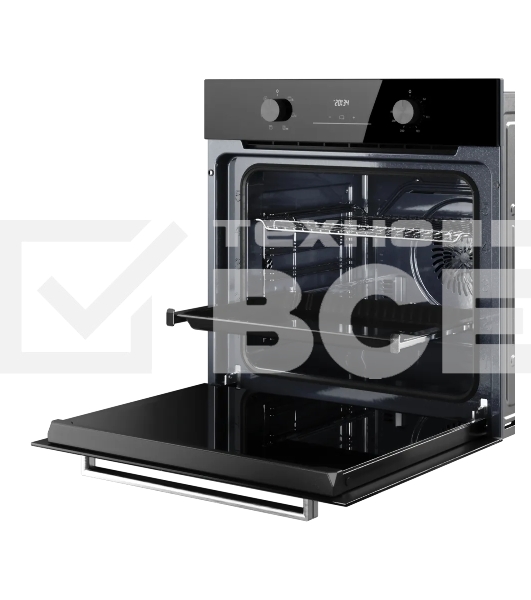 Духовой шкаф Kuppersberg HO 606 X line, High-Tech, 78 л, поворотное управление, дисплей, таймер, 6 режимов, макс. температура 310 градусов, телескопические направляющие (на 1 уровень), цвет черный, цвет фурнитуры нержавеющая сталь