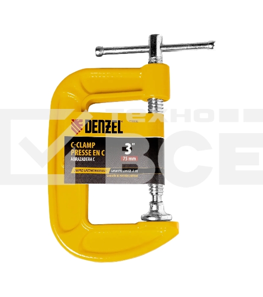 Струбцина Denzel G-образная, 3', 75 мм