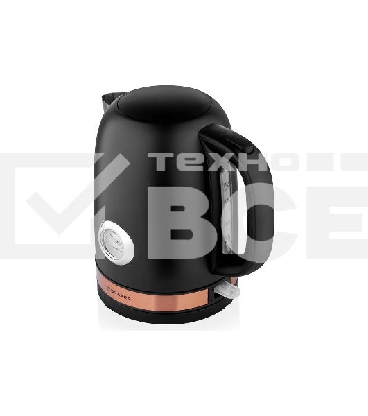 Чайник электрический BRAYER BR1005BK 2200Вт.1,7 л, STRIX, сталь окраш, термометр, черн.