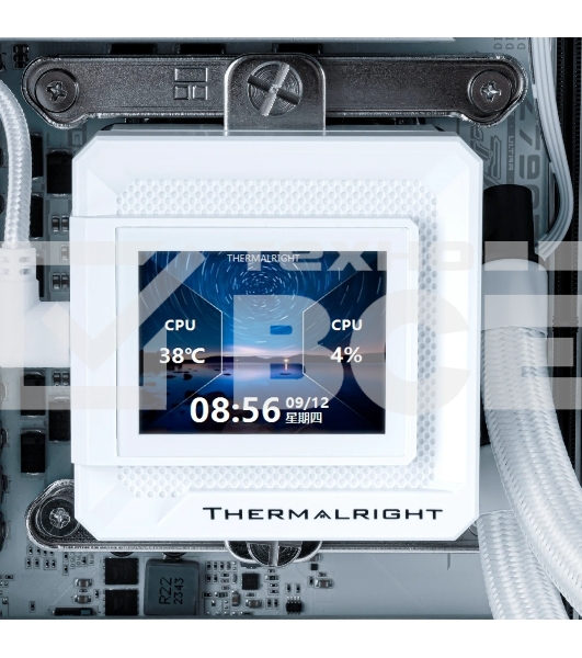 Водяное охлаждение для процессора Thermalright Frozen Warframe SE 240 ARGB White (240mm, LED temp., Black, ARGB/ Fans: 2x120mm, 70.84CFM, 29.8dBA, 2000RPM/ Pump height 59mm, Rad thickness 27mm/ S: 1851, 1700, 1200, 115X, AM5, AM4)