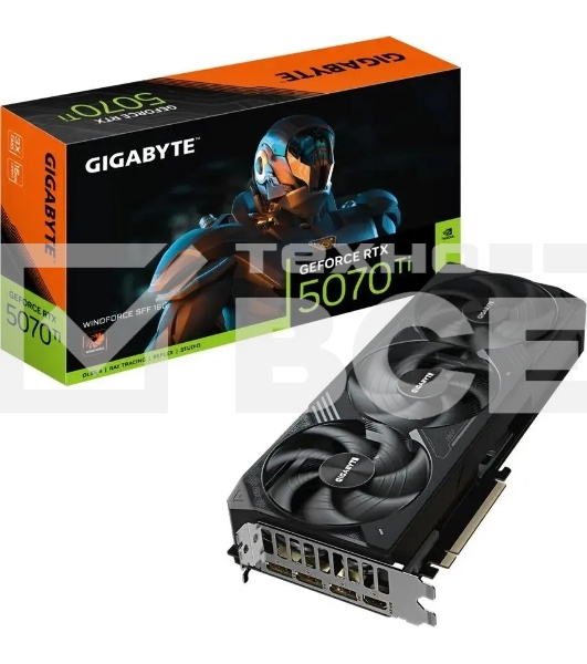 Видеокарта Gigabyte PCI-E GV-N507TWF3-16GD 1.0 NVIDIA GeForce RTX 5070TI 16Gb 256bit GDDR7 2452/28000 HDMIx1 DPx3 HDCP Ret