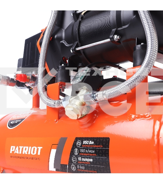Компрессор Patriot поршневой безмасляный KDS 190 F10 (190 л/мин, 0,95 кВт, 8 бар, 10 л,  2800 об/мин, быстросъем 1/4)