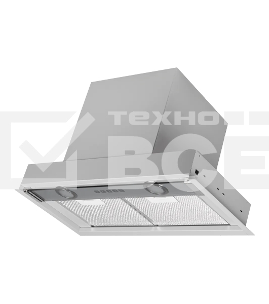 Вытяжка встраиваемая Kuppersberg Francesca 60, ширина 60 см, отвод/рециркуляция, 850 м3/час, электронное кнопочное управление, 3 скорости, светодиодное освещение 2х3,5 Вт, металлический жироулавливающий фильтр, 62 дБ, стальной