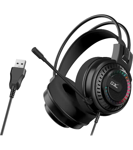 Гарнитура Genius HS-GX570U чёрный, проводная, USB, подсветка