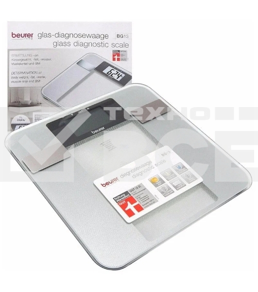 Весы напольные электронные Beurer BG13 макс.150кг серебристый